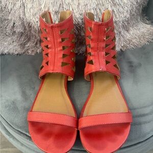 Michael Antonio Red Cutout Sandals